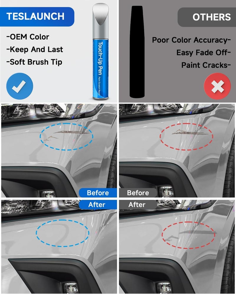 RSACET NH-830M Lunar Silver Metallic Touch Up Paint Compatible with Honda Exact Match Touch Up Paint Car Scratch Repair - Image 2